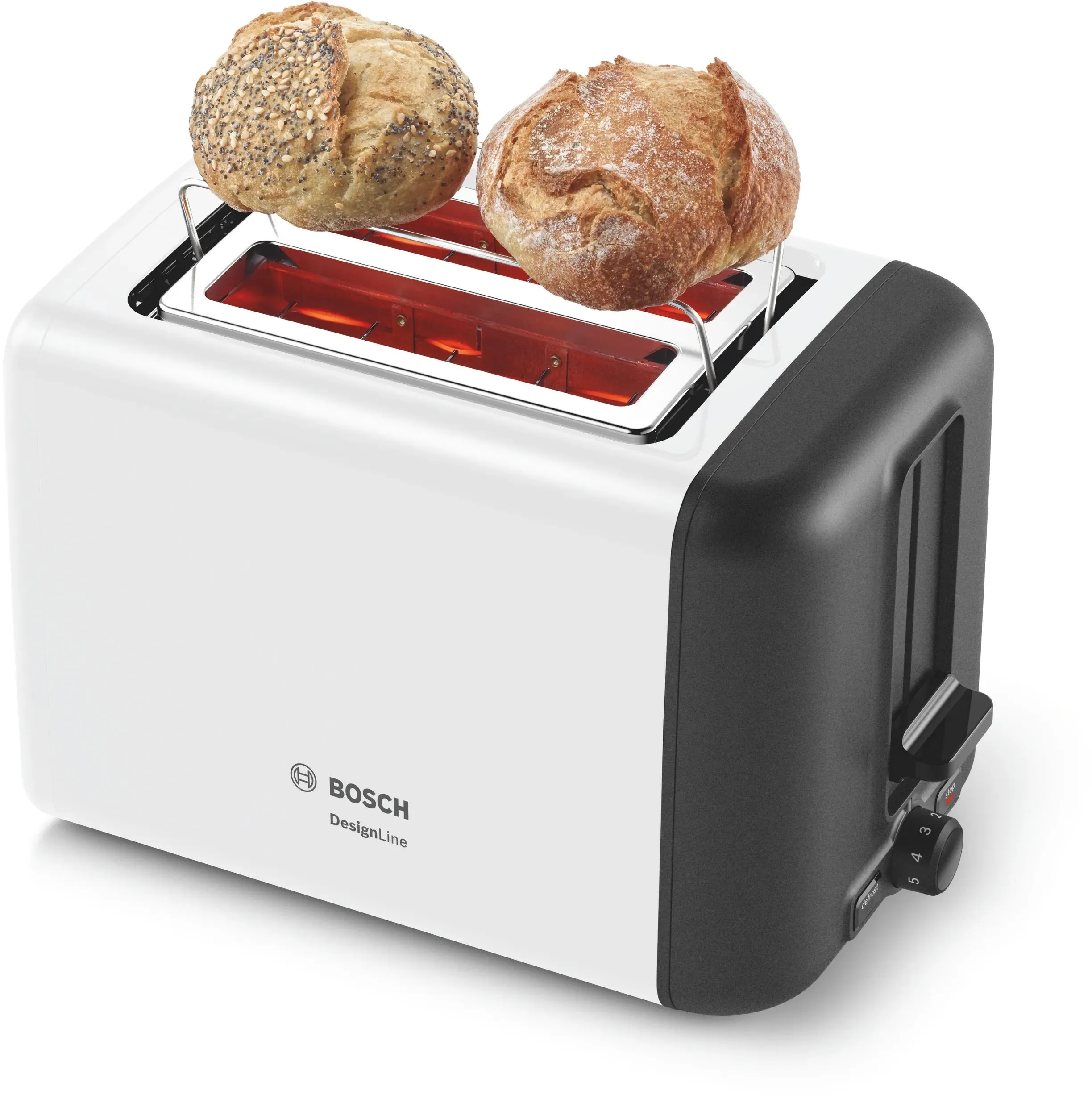 Compact toaster?Design Line?970 Watts, White