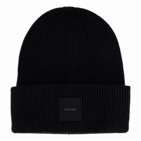 Cotton/Wool Fine Rib Beanie Beh Ck Black Dont Wait Save