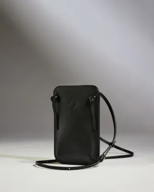 Crossbody Bag In Black Leather - Heritage Collection Limited Time Discount