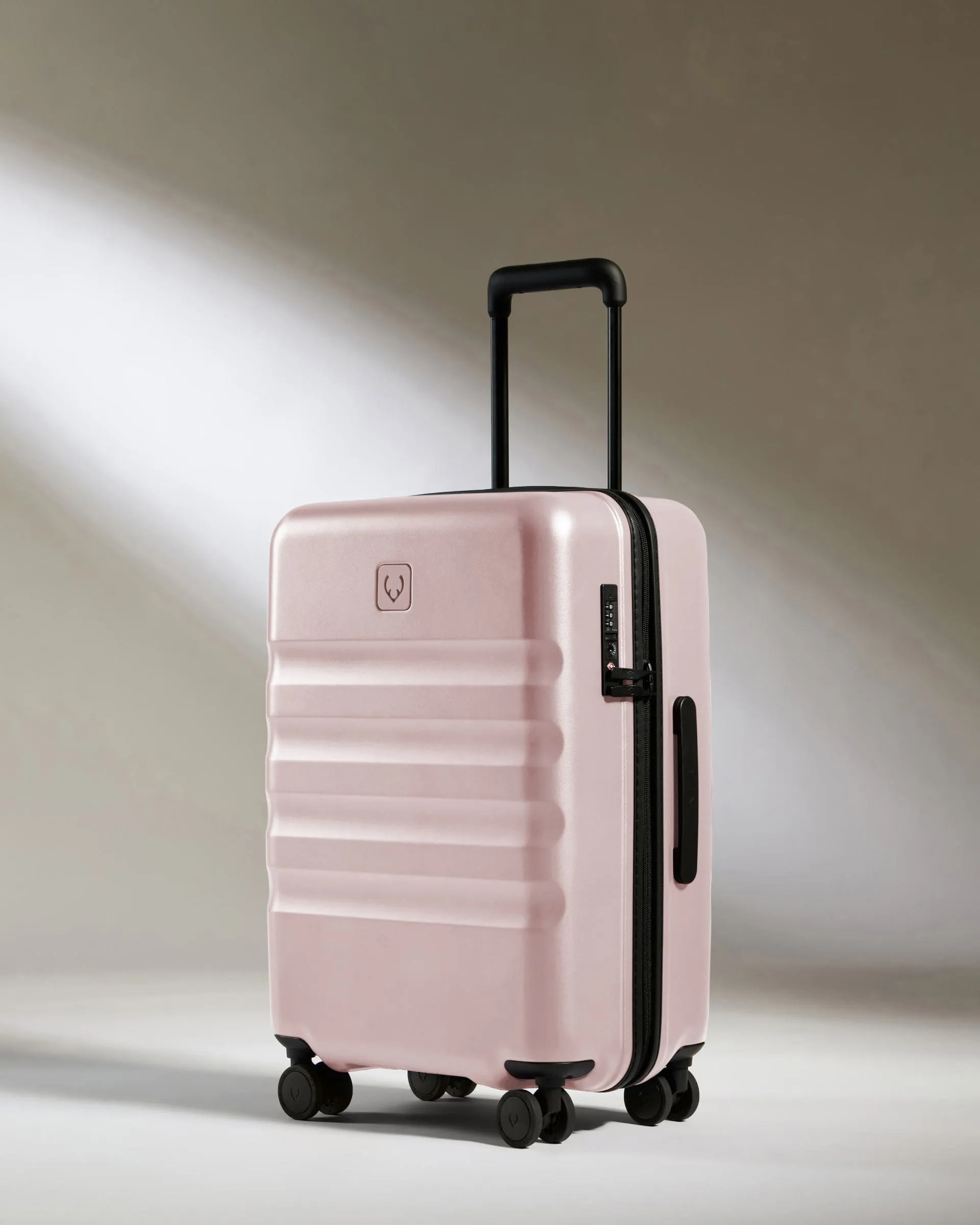 Large Cabin Suitcase In Moorland Pink - Icon Stripe Grab It Fast