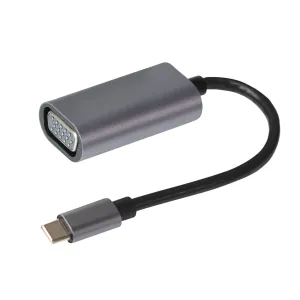 Special Price Offer Steal the Deal Now Maplin Usb-C To Vga Female Connector Full Hd @60Hz Adapter - Silver, 16Cm