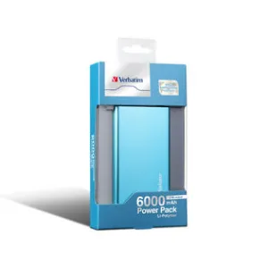 Shop the Savings Verbatim 64685 6000Mah Li-Polymer Power Pack Charger (Blue)
