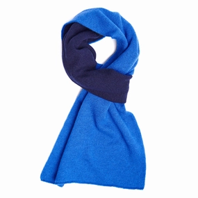 Dark Blue And Blue Two-Tone Cashmere Neck Warmer Trending Now Offer Big Savings Event