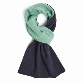 Hot Savings Alert Dark Blue And Green Two-Tone Cashmere Neck Warmer
