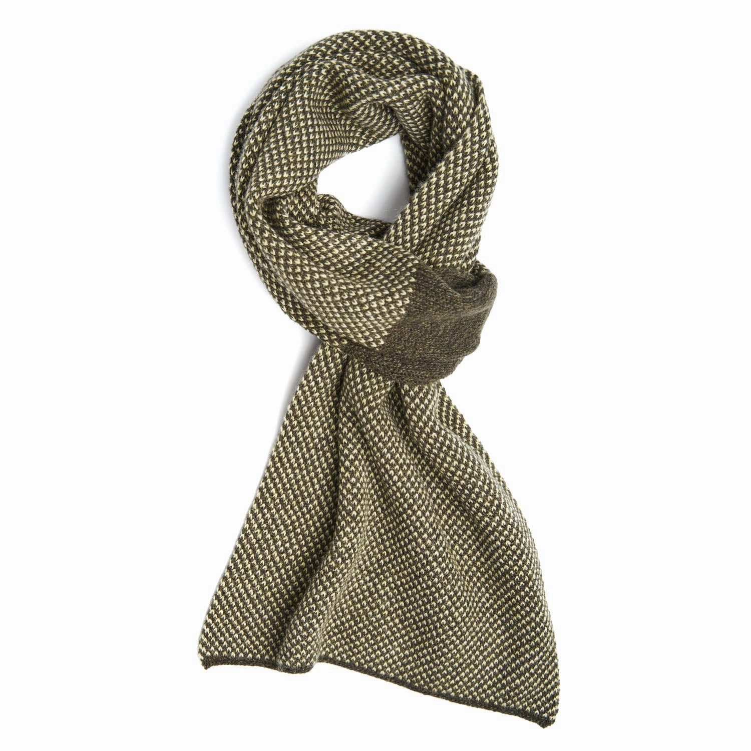 Grab Your Deal Today Todays Steal Dark Green And Beige Cashmere Neck Warmer