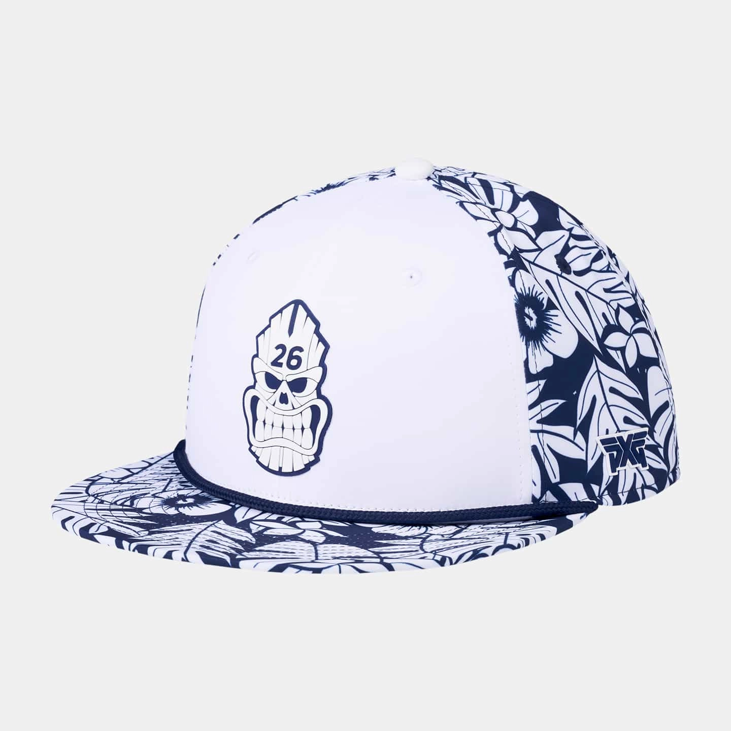 Grab It Fast Darkness Tiki Skull 6-Panel Flat Bill Cap
