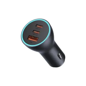 Baseus 65W Golden Contactor Pro Triple Fast Charging Car Charger Usb   Dual Type-C Dark Gray Today Only Offer