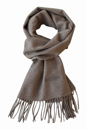 Merino Wool Scarf In Beige Melange From Moschino Sweet Deal Inside