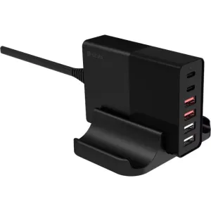 Sweet Deal Inside Exclusive Holiday Deal Devia Multi-Port 75W Usb-C & Usb Desktop Stand Charger For Mobile Phones, Tablets & Laptops - Black