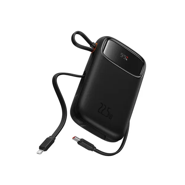 Baseus Qpow 2 Dual Cable Digital Display Fast Charge Power Bank 10000Mah 22.5W Black Hot Picks Today