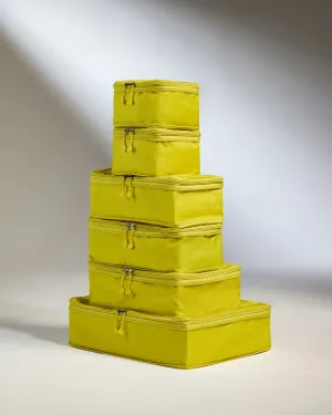 Packing Cubes In Gorse Yellow - Set Of 6 Today Only Discount Alert