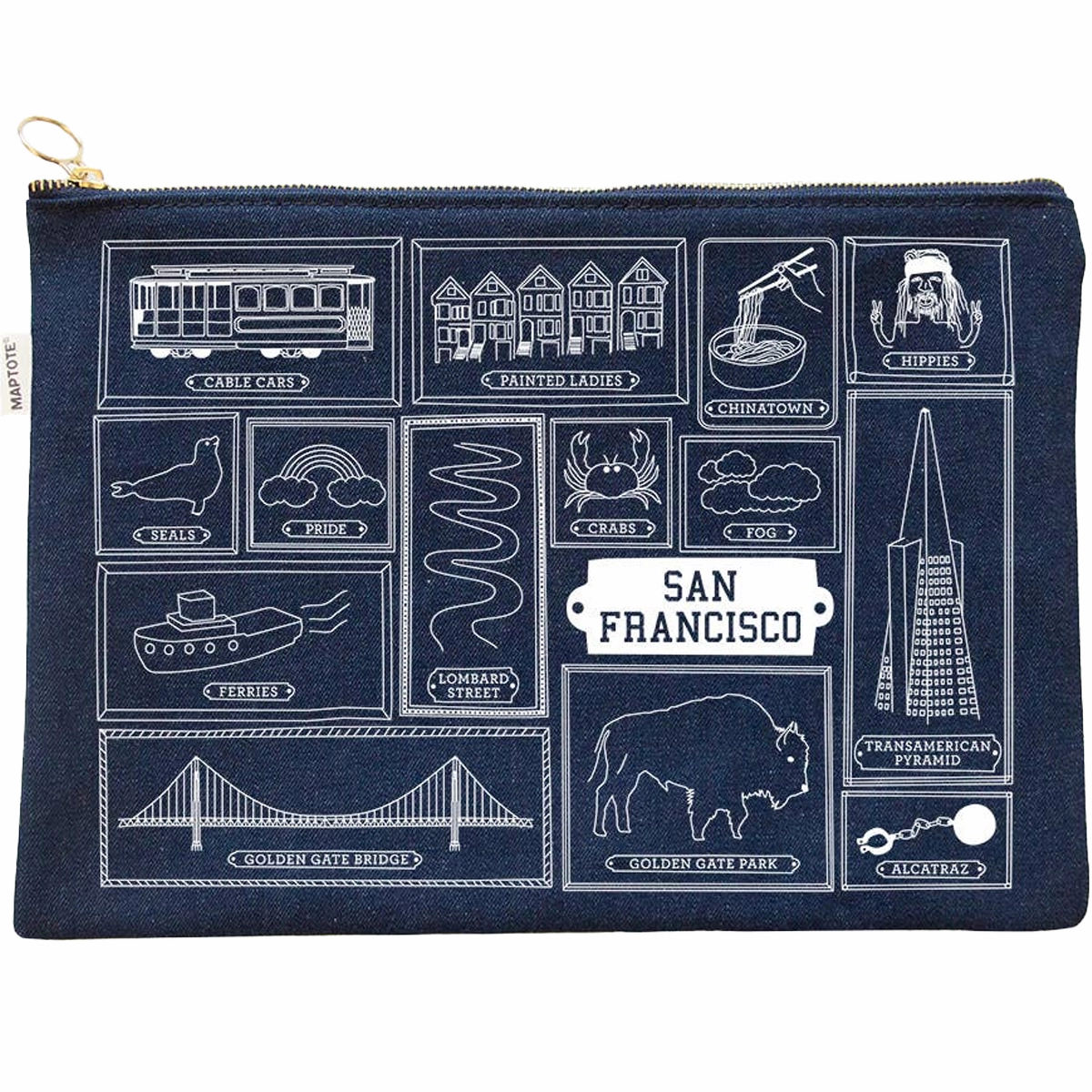San Francisco Flat Zip Pouch Hot Item Clearance Limited Stock Alert