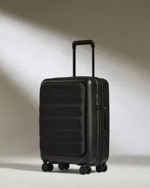 Clearance Blowout Grab Your Savings Cabin With Pocket Suitcase In Black - Icon Stripe