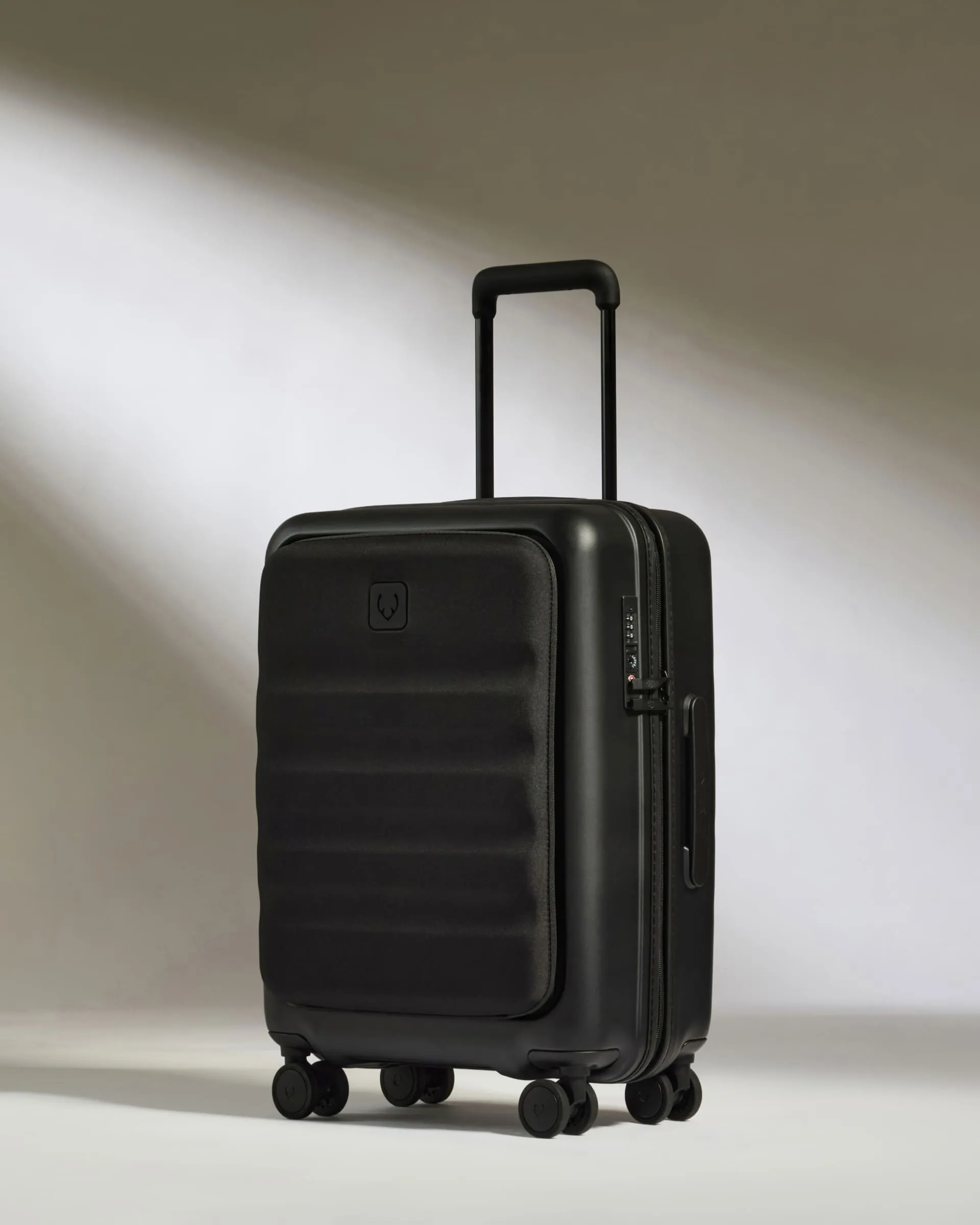 Clearance Blowout Grab Your Savings Cabin With Pocket Suitcase In Black - Icon Stripe