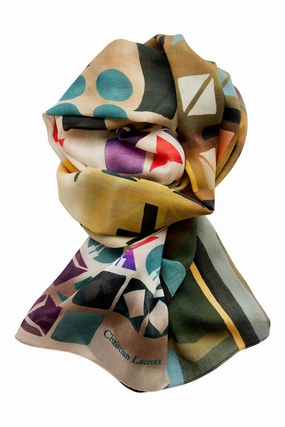 Best Seller Discount Cashmere Scarf "City Lights" Lacroix - Beige