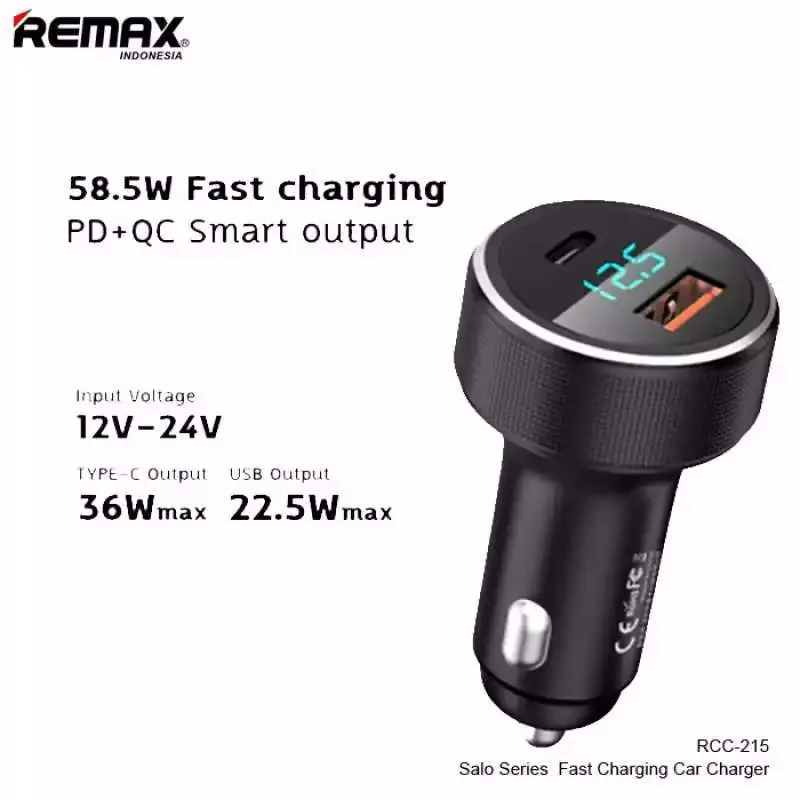 Grab Your Hot Pick Remax Rcc215 Salo Series 58.5W Pd Qc Fast Charging Car Charger