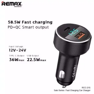 Grab Your Hot Pick Remax Rcc215 Salo Series 58.5W Pd Qc Fast Charging Car Charger