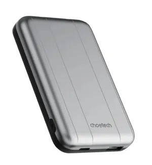 Limited Time Offer Choetech B655 5000Mah Magnetic Wireless Charge Power Bank Silver