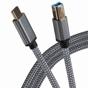 Hot Deal Alert Best Price Online Maplin Usb-C To Usb-B Braided Cable - Grey, 5M