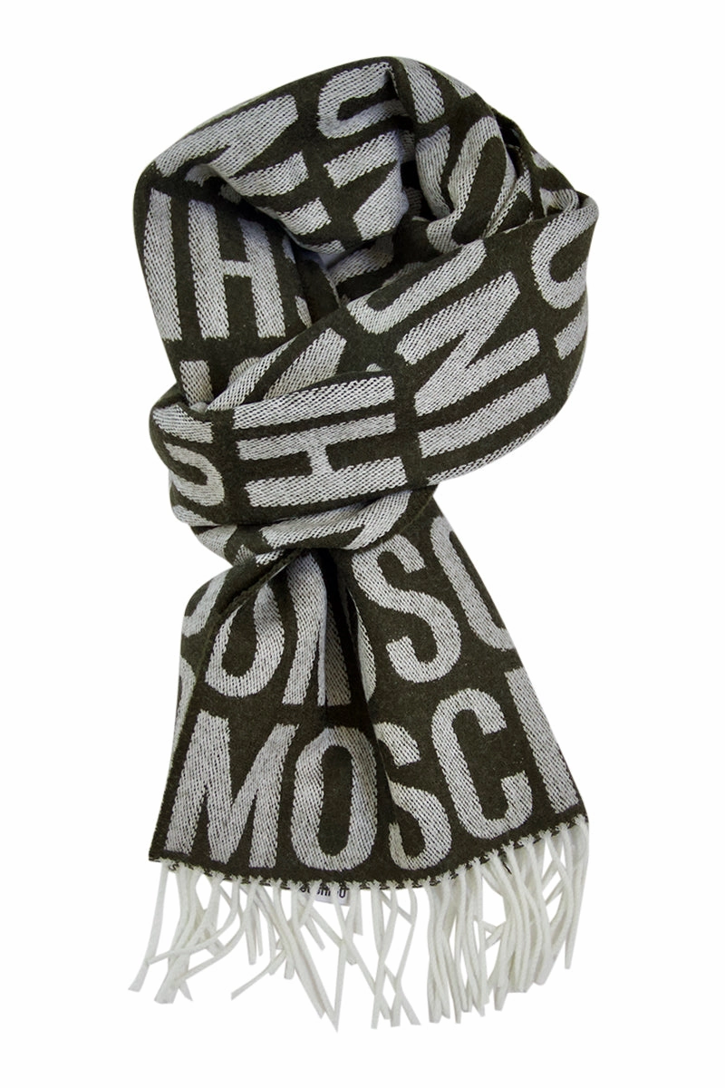 Army Green Merino Scarf Moschino Today Only Special Big Clearance Event