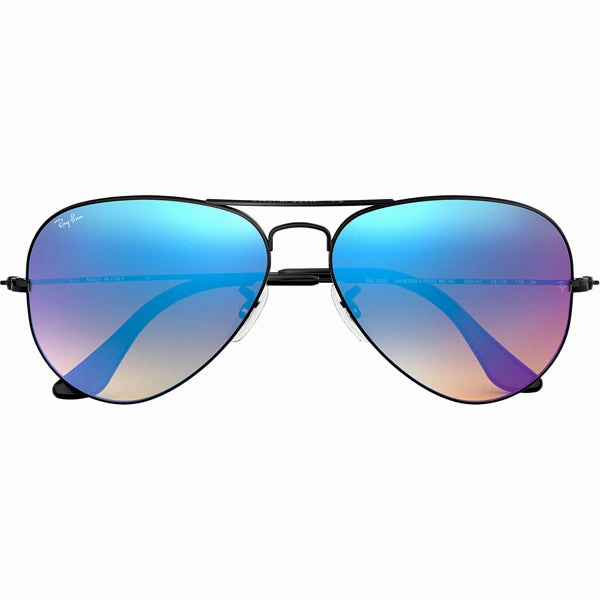 Todays Hot Savings Aviator - Shiny Black Mirror/Blue Gradient Flash