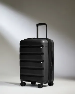 Hot Item Clearance Flash Sale Alert Now Expandable Cabin Suitcase In Black - Logo Stripe