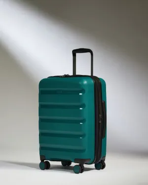 Grab It Before Gone Shop Todays Picks Expandable Cabin Suitcase In Deep Teal - Logo Stripe