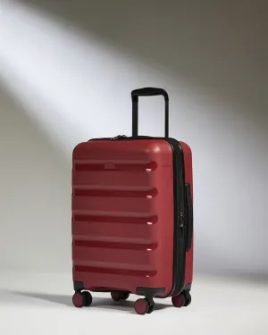 Expandable Cabin Suitcase In Soft Red - Logo Stripe Big Hot Sale