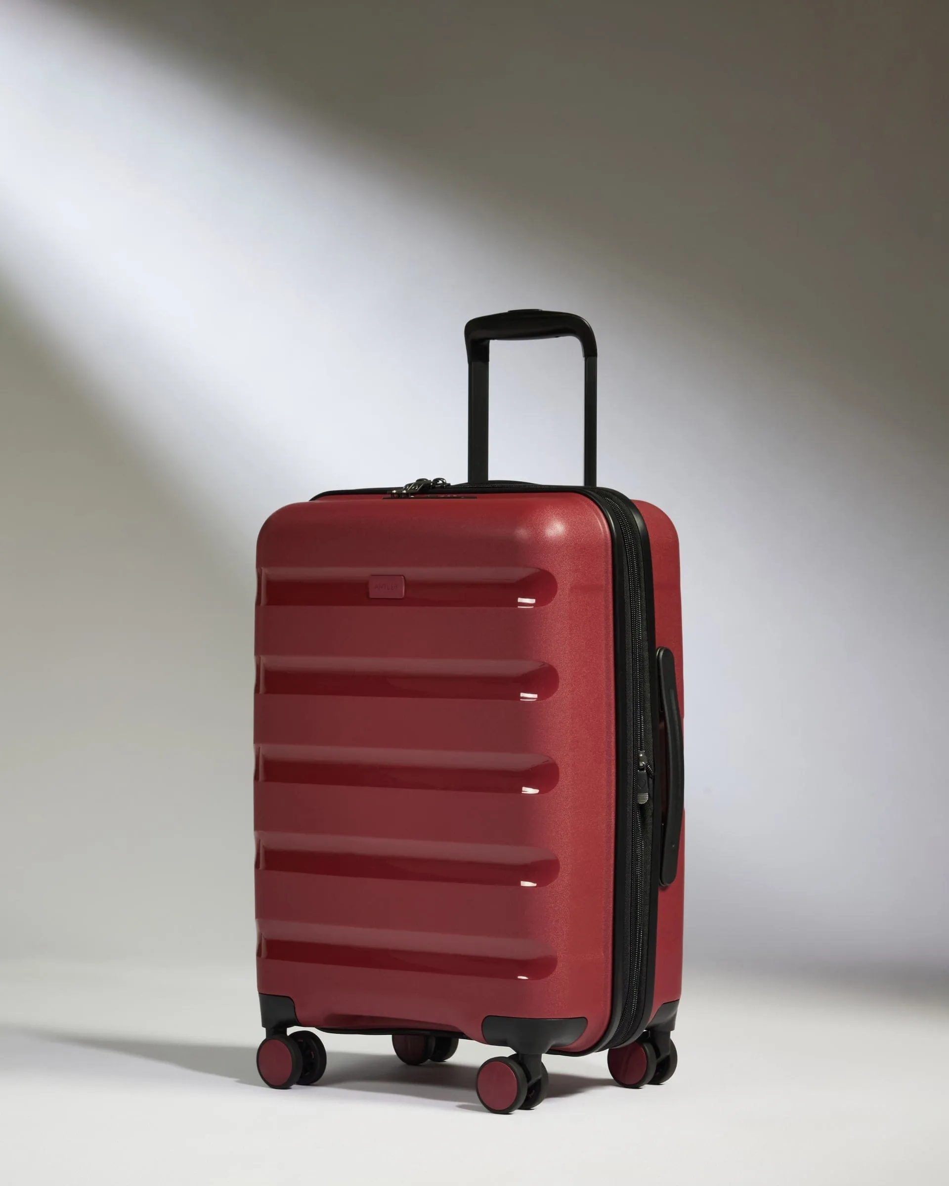Expandable Cabin Suitcase In Soft Red - Logo Stripe Big Hot Sale
