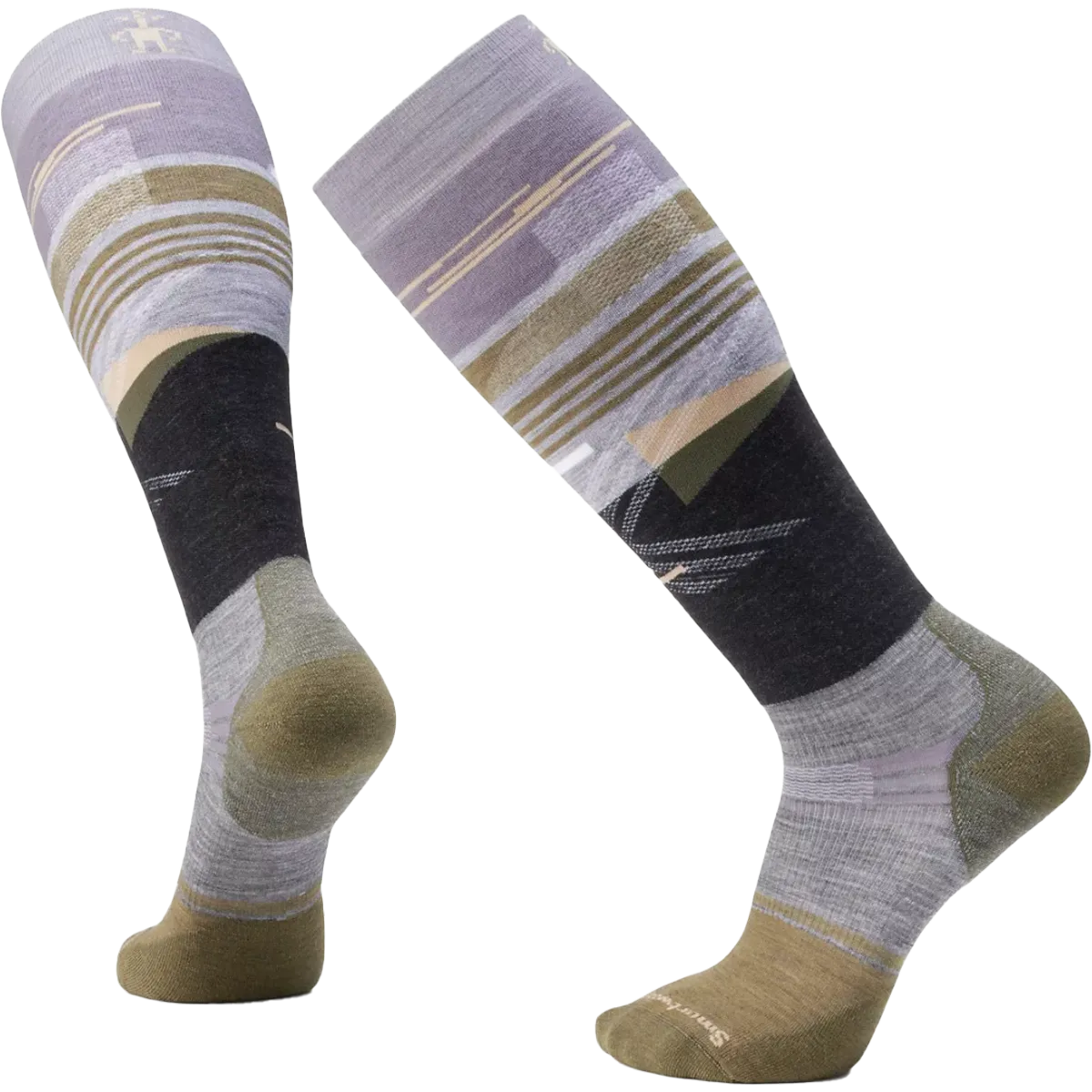 Men'S Snowboard Targeted Cushion Broken Lines Pattern Over The Calf Socks Todays Best Deal Gift Ideas Galore