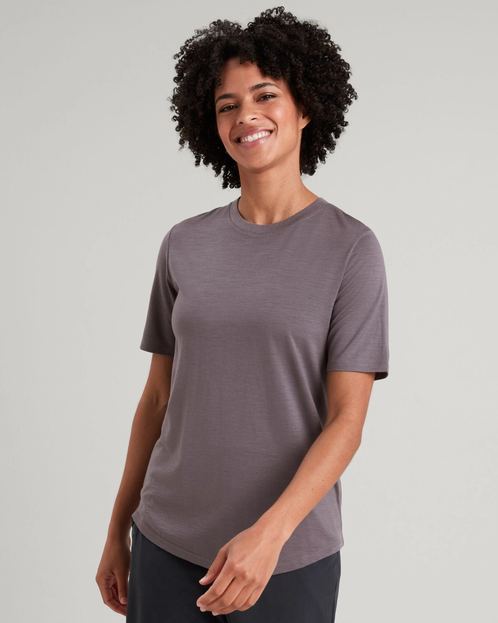 Women'S 100% Merino Short Sleeve Crew Top - Light Quartz Dont Miss These Savings