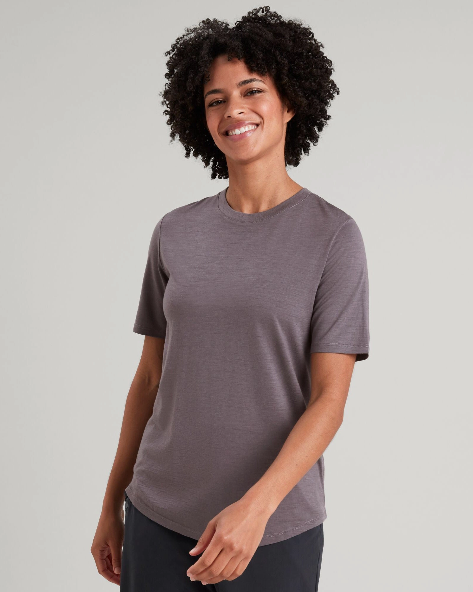 Women'S 100% Merino Short Sleeve Crew Top - Light Quartz Daily Deal Frenzy Exclusive Online Offer
