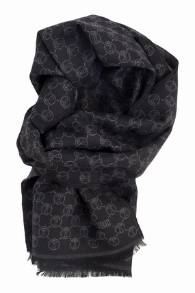 Soft Wool Scarf In Grey And Black Moschino Todays Special Picks