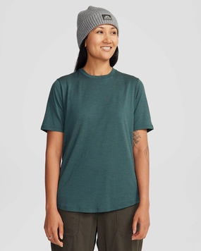 Women'S 100% Merino Short Sleeve Crew Top - Deep Forest Todays Hot Savings Shop Smart Deals