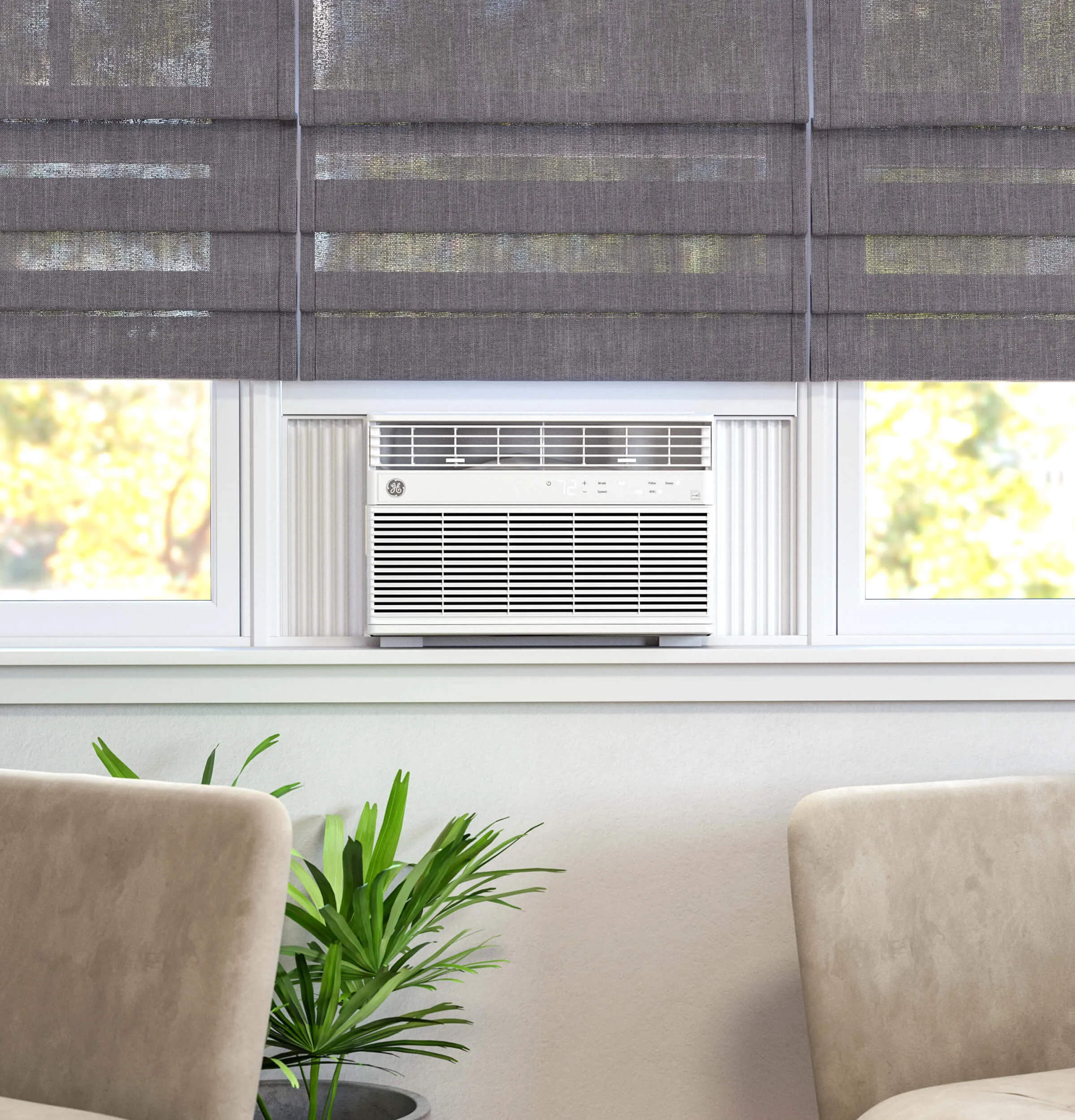 Ge Appliances AHEK08AC Ge? Energy Star? 8,000 Btu Smart Electronic Window Air Conditioner For Medium Rooms Up To 350 Sq. Ft.