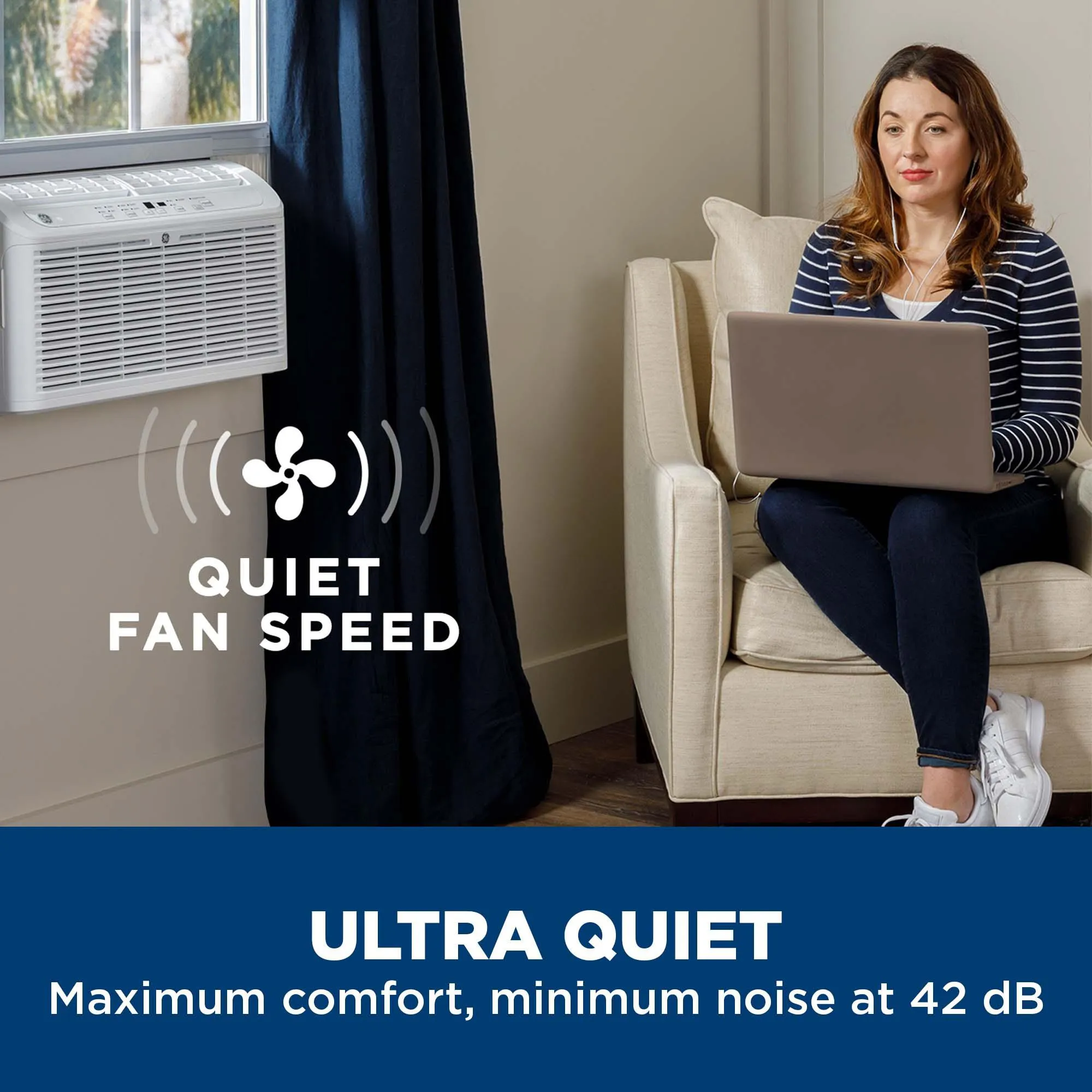 Ge Appliances AHEL06BB Ge? 6,200 Btu Ultra Quiet Window Air Conditioner For Small Rooms Up To 250 Sq. Ft.