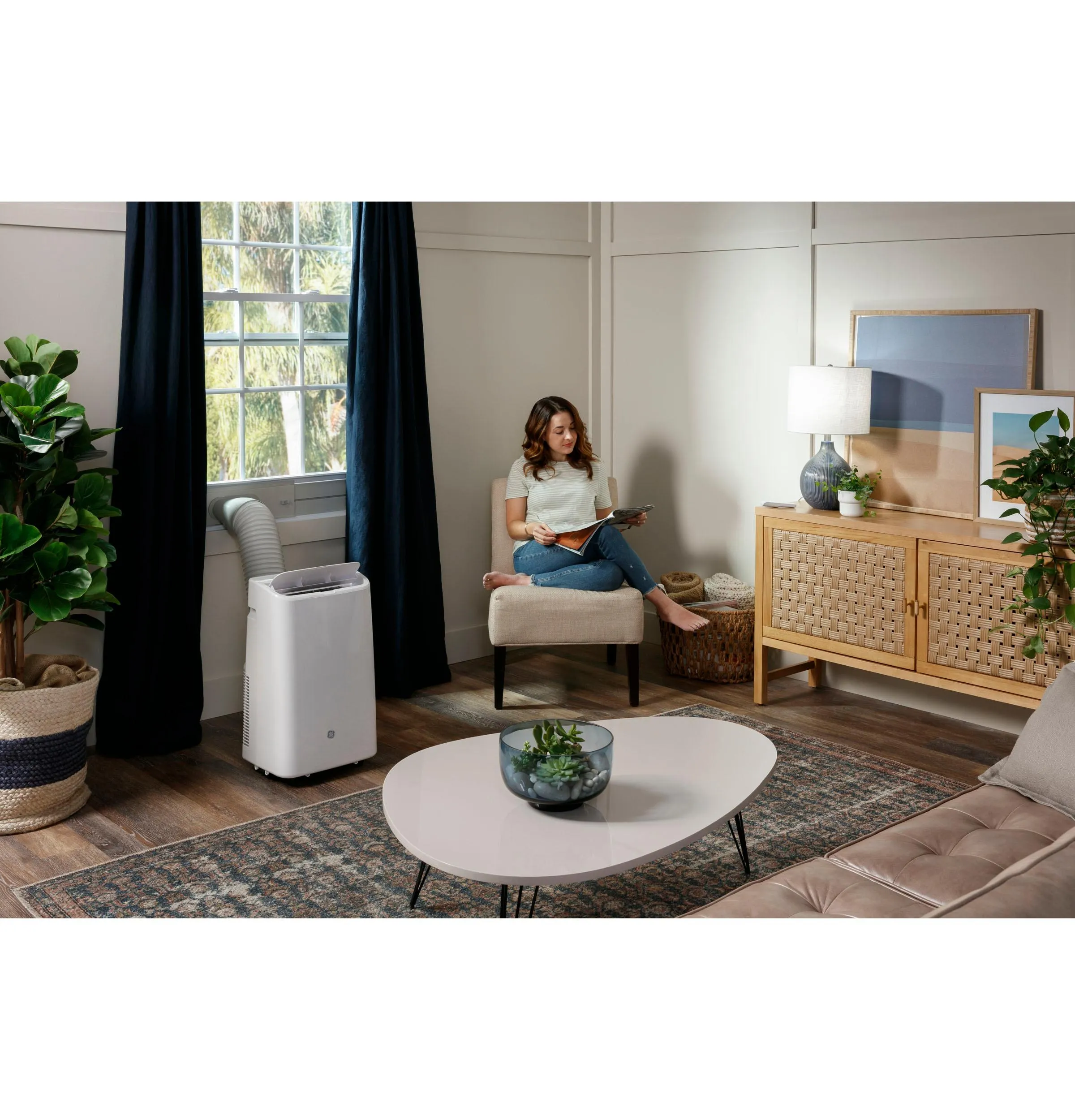 Ge Appliances APCD08JASW Ge? 8,500 Btu Portable Air Conditioner With Dehumifier And Remote, White