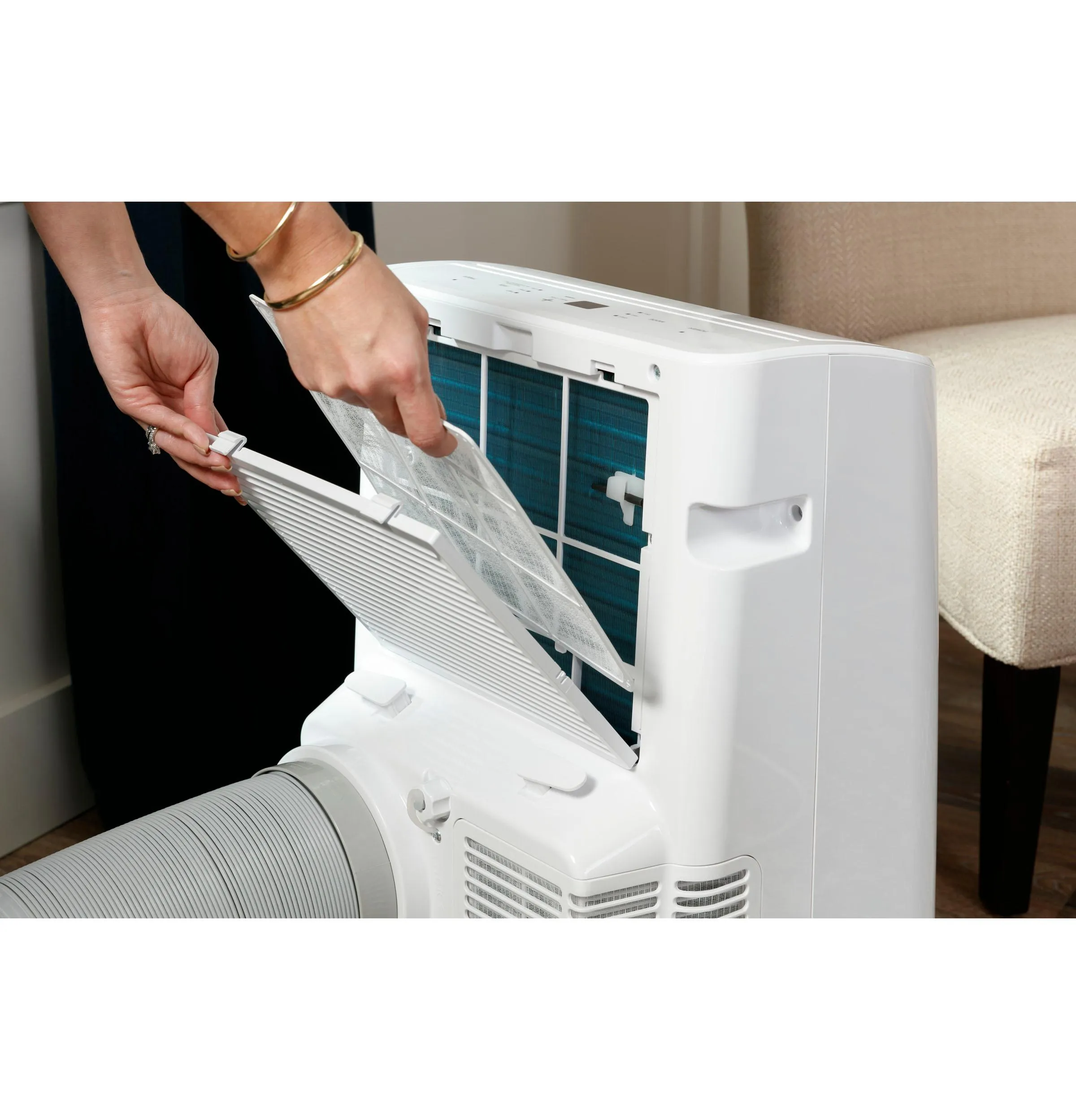 Ge Appliances APCD08JASW Ge? 8,500 Btu Portable Air Conditioner With Dehumifier And Remote, White