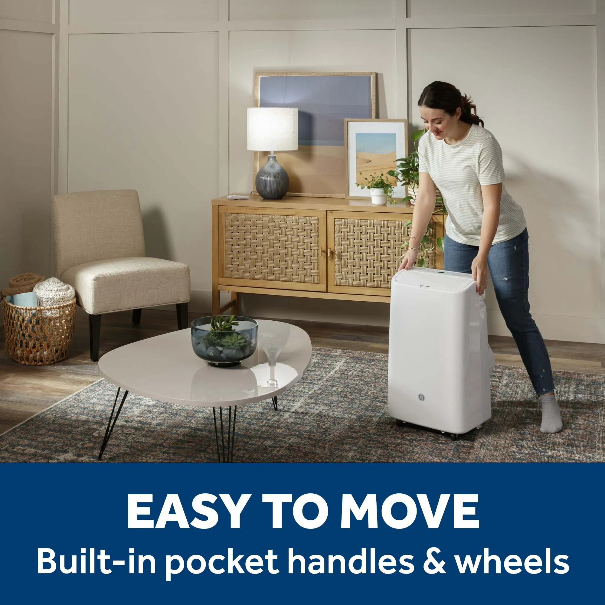 Ge Appliances APLS08WWF Ge? 8,000 Btu Class Smart Portable Air Conditioner For Medium Rooms Up To 350 Sq Ft. (8,100 Btu Doe)
