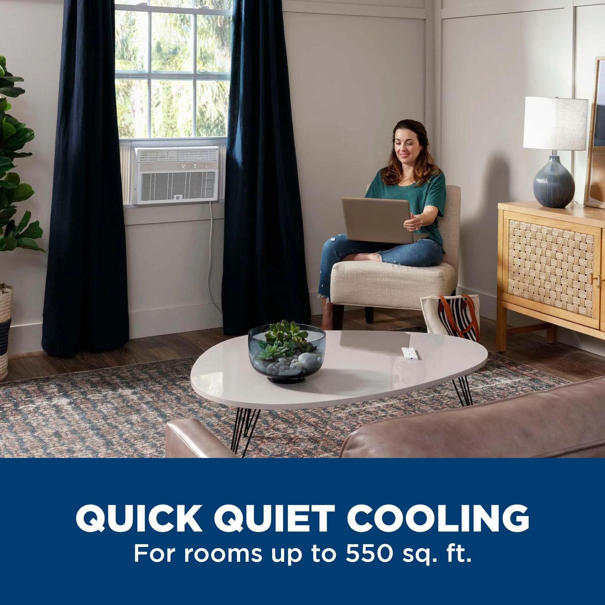 Ge Appliances AWCS12WWF Ge? 12,000 Btu Smart Electronic Window Air Conditioner For Large Rooms Up To 550 Sq. Ft.