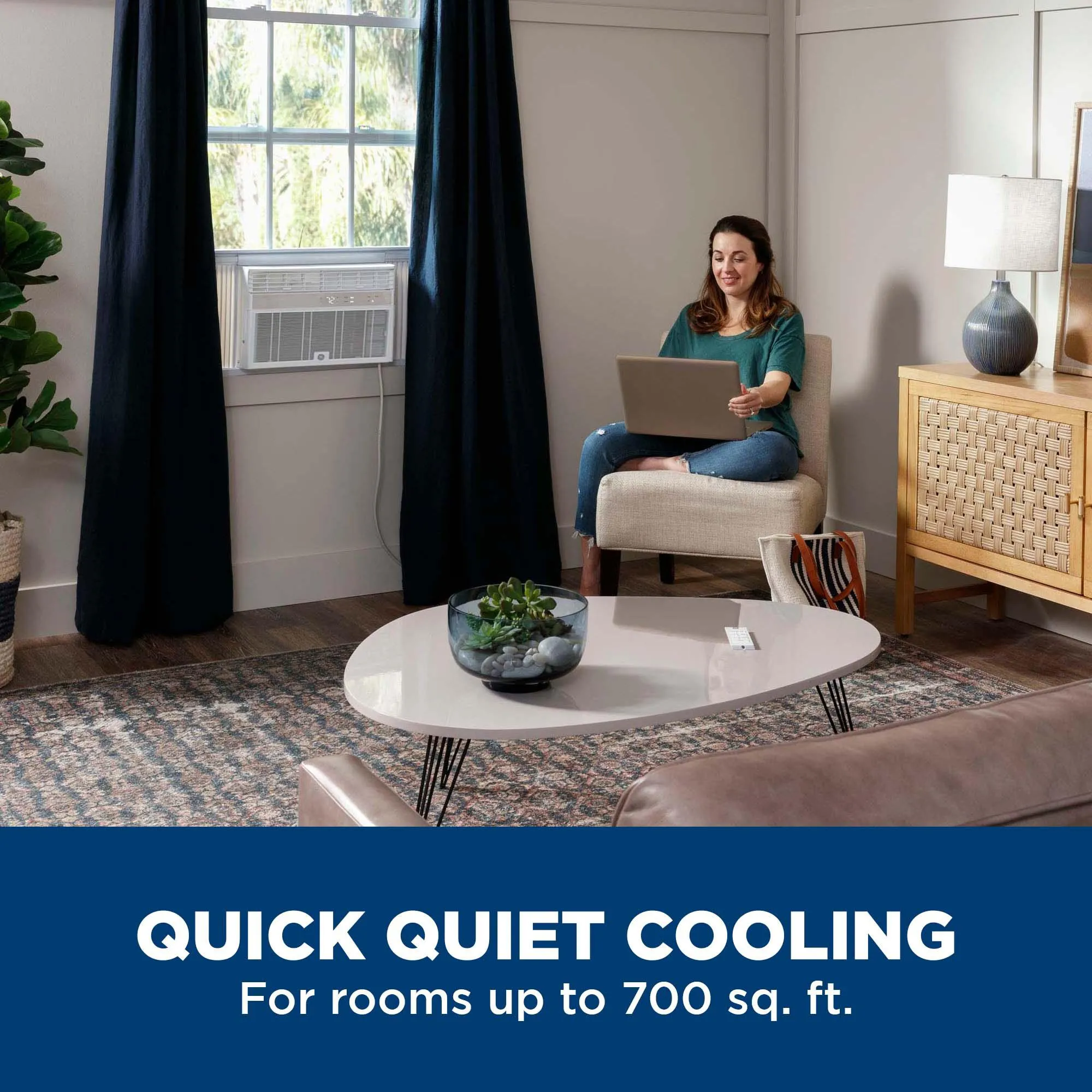 Ge Appliances AWCS14WWF Ge? 14,000 Btu Smart Electronic Window Air Conditioner For Large Rooms Up To 700 Sq. Ft.