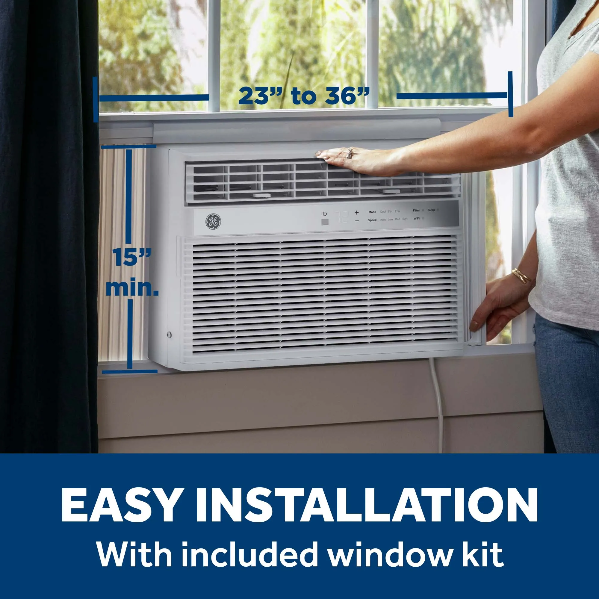 Ge Appliances AWES08WWF Ge? 8,000 Btu Smart Electronic Window Air Conditioner For Medium Rooms Up To 350 Sq. Ft.