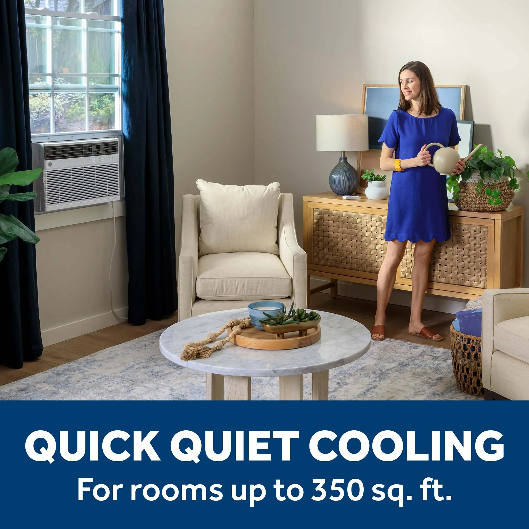 Ge Appliances AWGH08WWF Ge? 8,000 Btu Smart Heat/Cool Electronic Window Air Conditioner For Medium Rooms Up To 350 Sq. Ft.