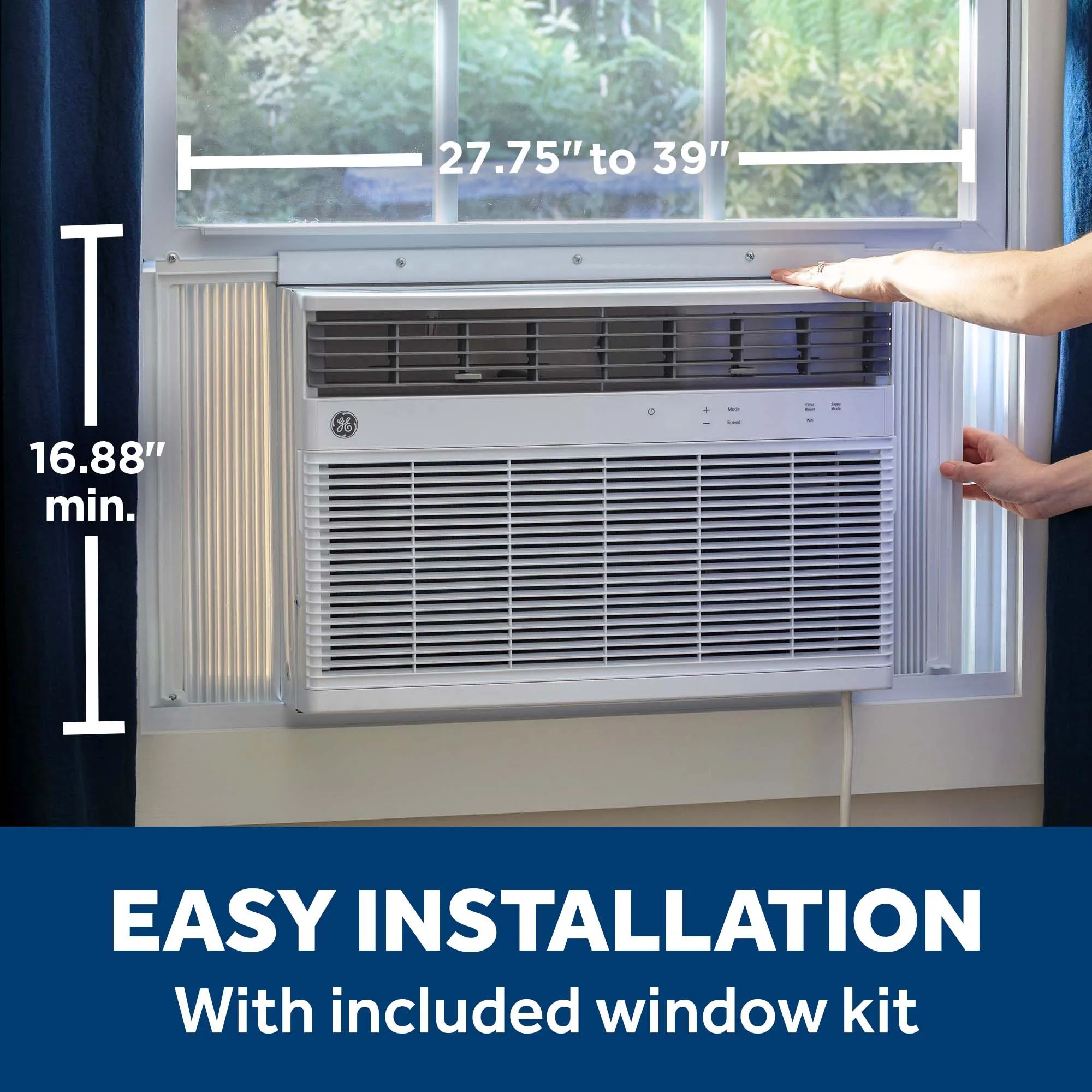 Ge Appliances AWGH12WWF Ge? 12,000 Btu Smart Heat/Cool Electronic Window Air Conditioner For Large Rooms Up To 550 Sq. Ft.