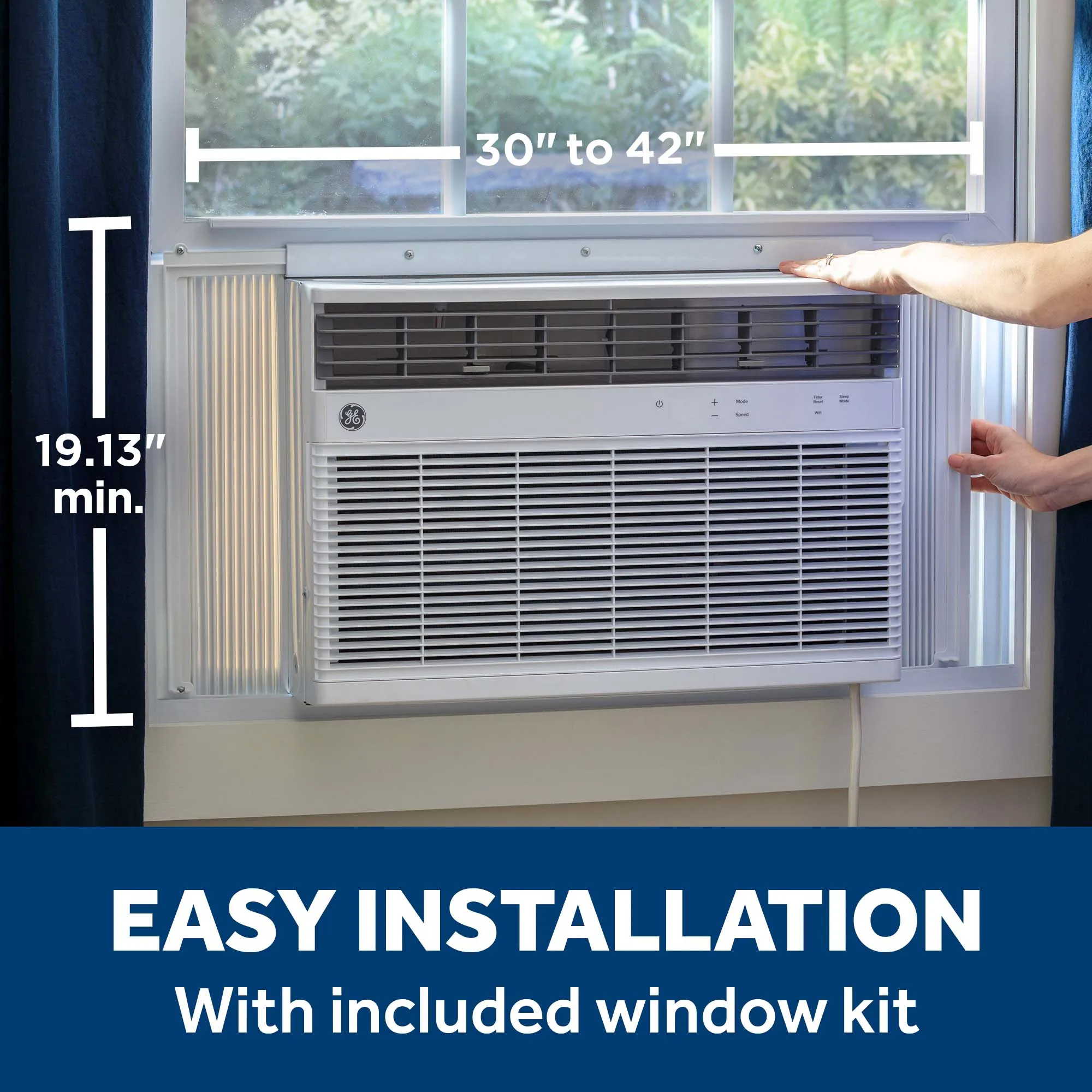 Ge Appliances AWGH18WWF Ge? 18,000 Btu Smart Heat/Cool Electronic Window Air Conditioner For Extra-Large Rooms Up To 1000 Sq. Ft.