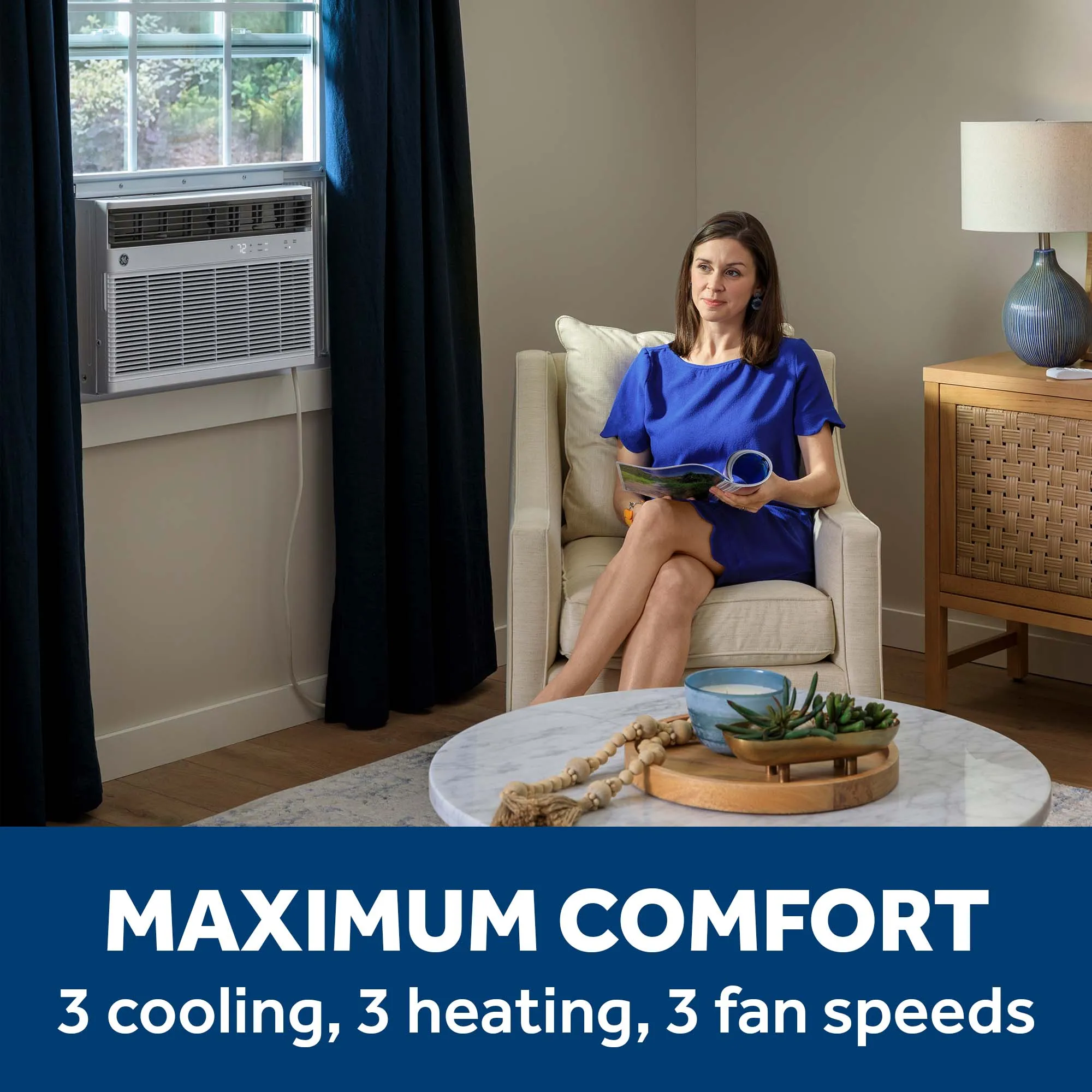 Ge Appliances AWGH18WWF Ge? 18,000 Btu Smart Heat/Cool Electronic Window Air Conditioner For Extra-Large Rooms Up To 1000 Sq. Ft.