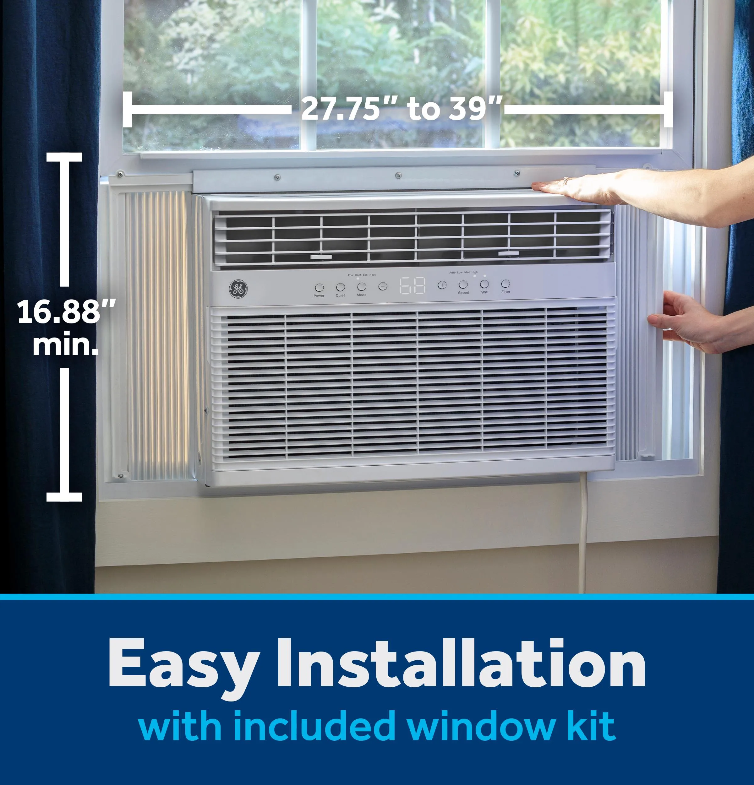 Ge Appliances AWGP08WWF Ge? 8,000 Btu Smart Heat/Cool With Heat Pump Electronic Window Air Conditioner For Medium Rooms Up To 350 Sq. Ft.
