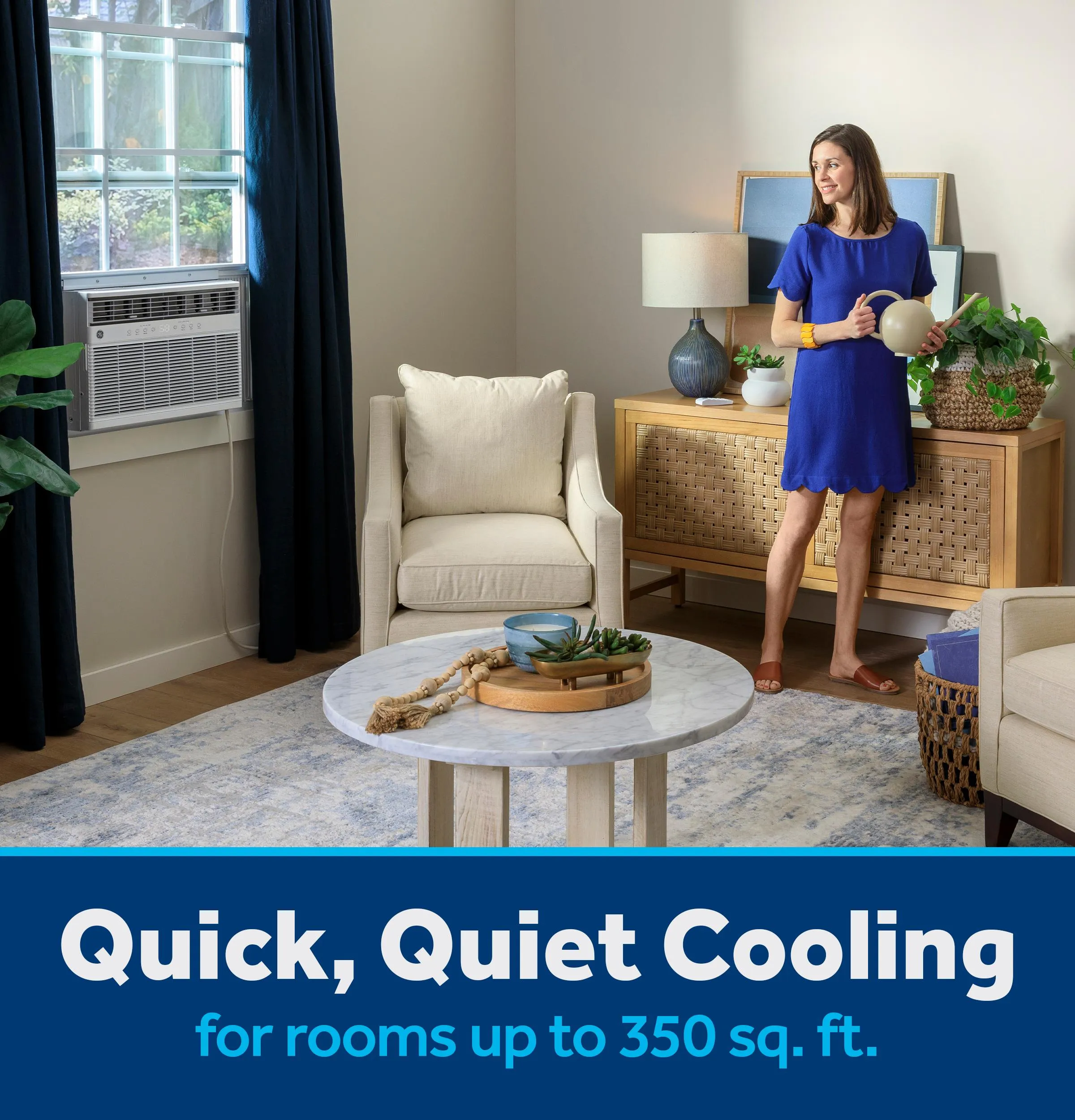 Ge Appliances AWGP08WWF Ge? 8,000 Btu Smart Heat/Cool With Heat Pump Electronic Window Air Conditioner For Medium Rooms Up To 350 Sq. Ft.