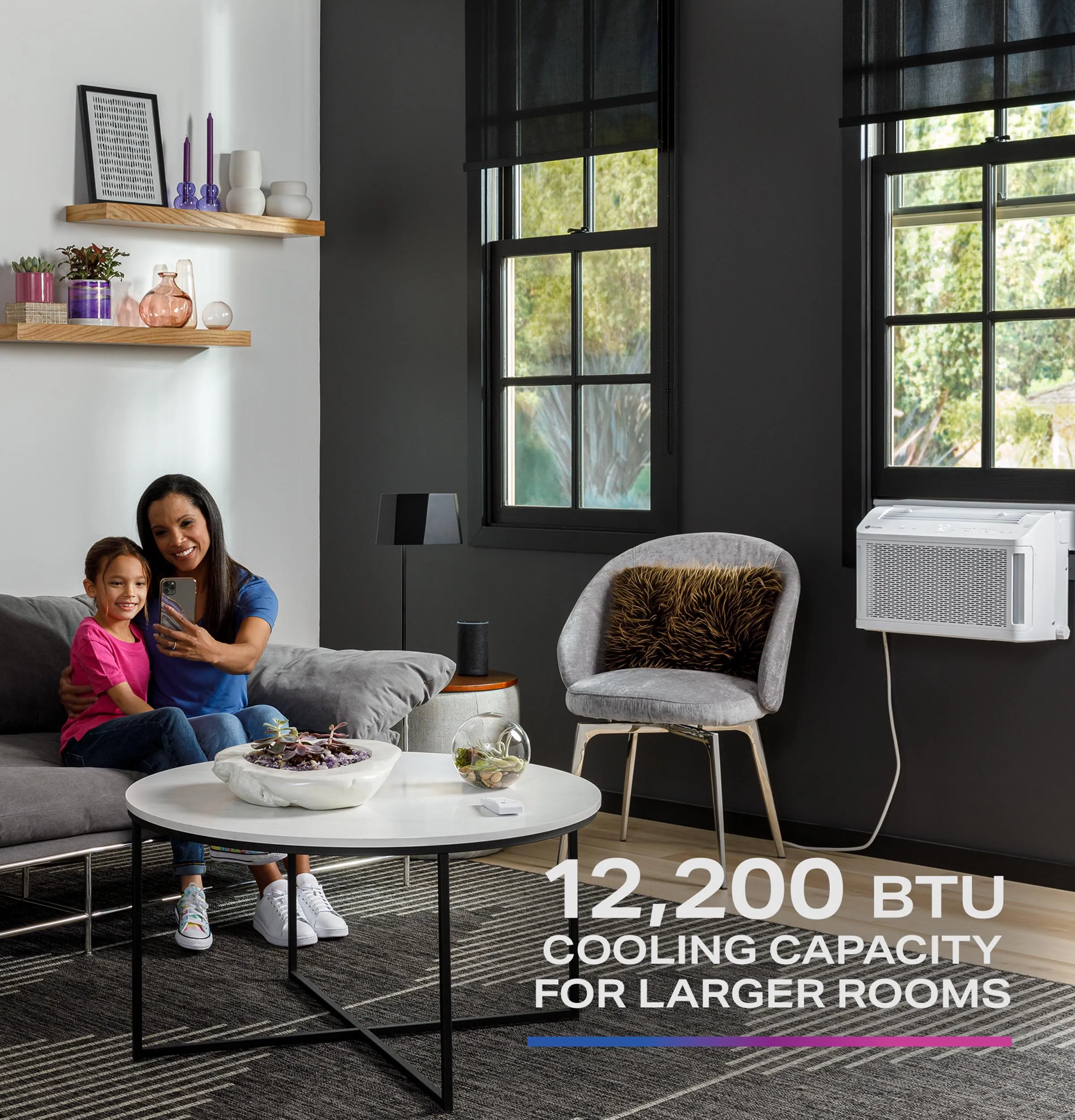 Ge Appliances PHNT12CC Ge Profile Clearview&#8482; 12,200 Btu Inverter Smart Ultra Quiet Window Air Conditioner For Large Rooms Up To 550 Sq. Ft.