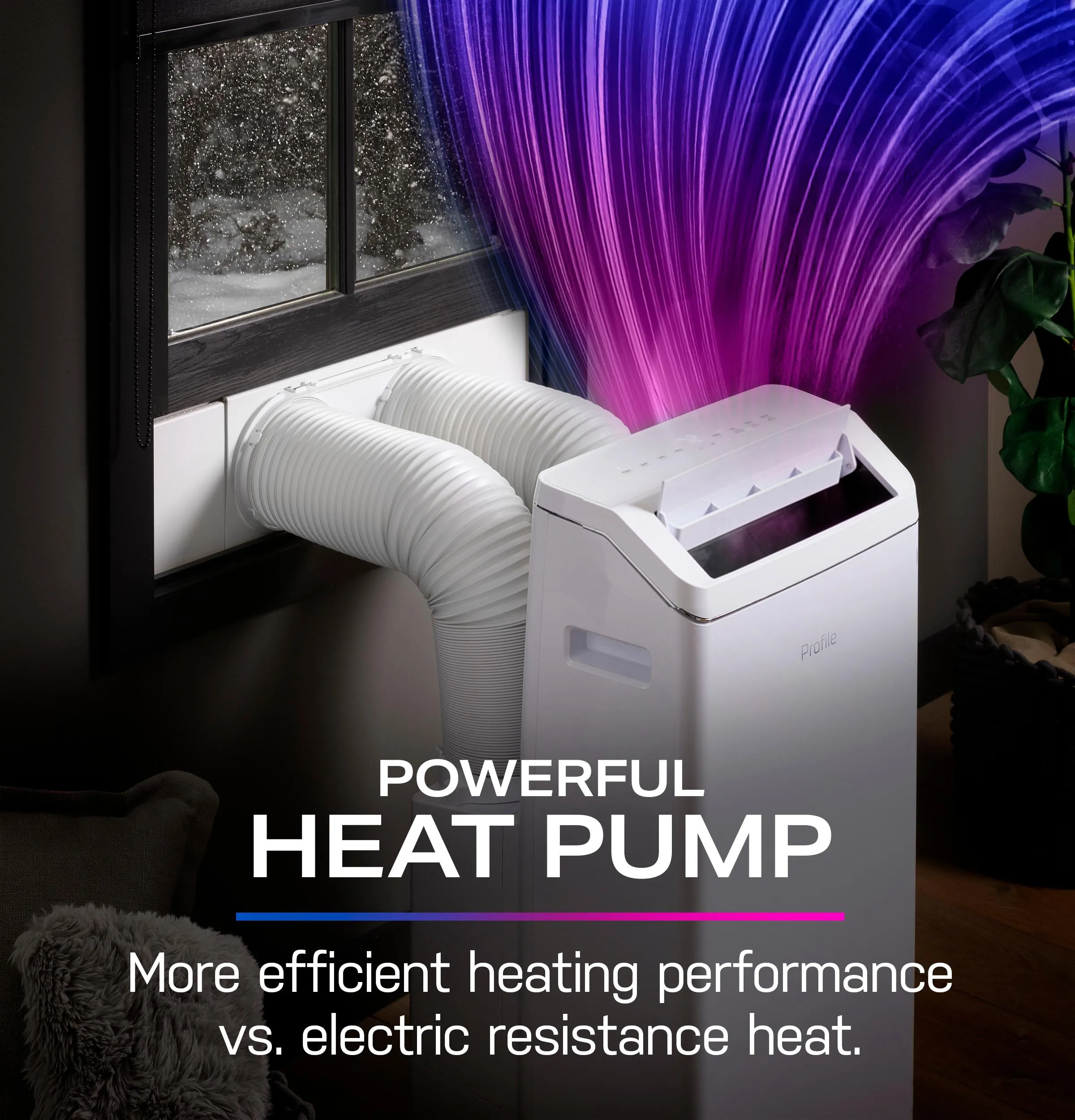 Ge Appliances PPHH12WWF Ge Profile? 12,000 Btu Dual-Hose, Inverter Heat/Cool Portable Air Conditioner With Dehumidifier And Remote, White